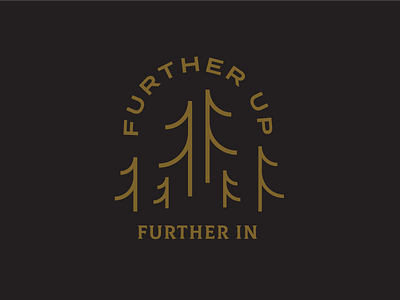 Further Up badge shirt design apparel black c.s. lewis clean gold lifestyle lifestyle brand minimal mountains trees