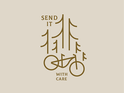 Send it with care apparel bike biking clean lifestyle lifestyle brand minimal monoline mounatin mountain biking trees