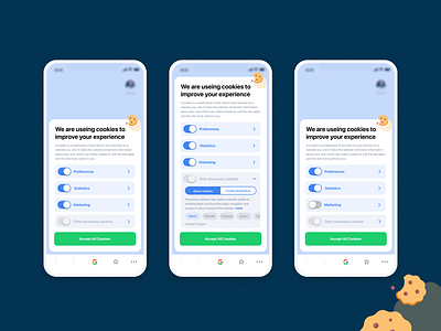 Cookie banner android app design logo mobile ui usability ux