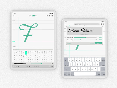 Font Maker iPad Application | Light Theme brand design brand identity branding design clean ui flutter font awesome font design font family ios app design ipad app landscape design light theme minimal minimalism minimalist minimalistic portrait design react native swiftui xcode