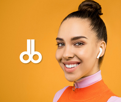 Logo on airpod background brand branding clean color concept creative design flat free happy icon identity illustration illustrator logo minimal mockup music simple vector