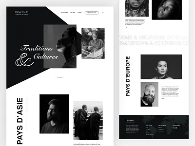 Cultural diversity website artwork black black white black and white culture design diversity simple sketch sketchapp tradition ui webdesign website white