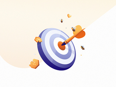 Goal | illustration bee goal illustration illustrator match storytelling target