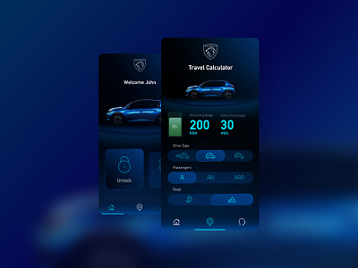 Travel Calculator - #Daily Ui 004 app calculator car car app dailyui dailyui 004 dailyuichallenge electric peugeot travel