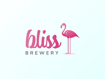 Bliss Brewery branding design flamingo logo flat icon icons logo logodesign