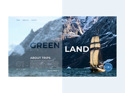 Greenland trips - web design concept design minimal ui ux web