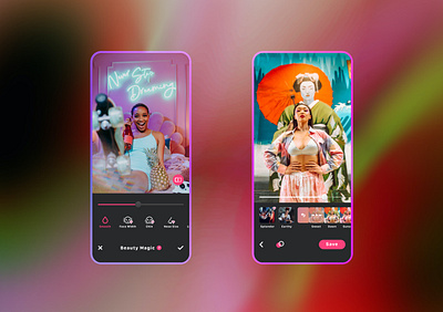 Beauty Camera App Visual Interface gen z ui vi