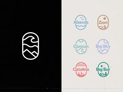 Travel Agency Logo badge badge logo branding grain icon lineart minimal national park nature travel travel agency