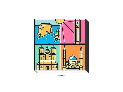 Beirut art beirut design flat icon icons illustration landmark landmarks lebanon vector