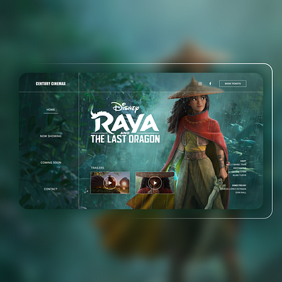 Cinema Website Homepage: Raya adobexd cinema design disney figma freelance freelance designer movie ui ui design ux ux design web website