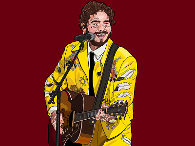 Post Malone art artist artwork design drawing illustration illustrator music photoshop portrait procreate