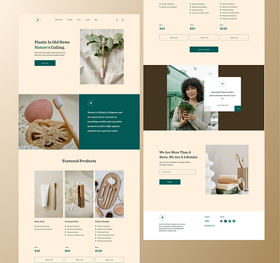 Nature's Calling Landing Page branding clean design dribbble 2021 dribbble best shot hero page landing page layout minimal modern recycle testimonial typography ui uiux ux vector visual design web