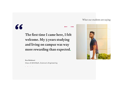 Testimonial cards color design education quote student quote testimonial typography ui web website
