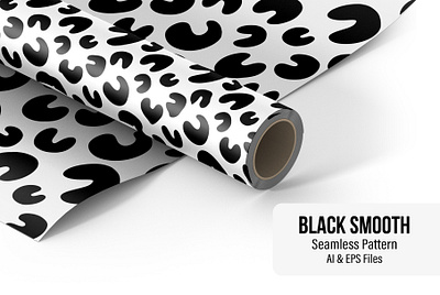 Black Smooth - Seamless Pattern abstract background black black white black and white digital print fabric illustration organic pattern art patterns seamless pattern textile