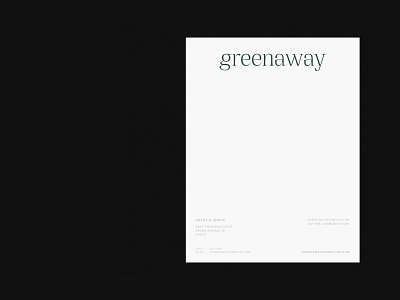 Greenaway Stationary brand collateral brand design branding design letterhead minimal typography