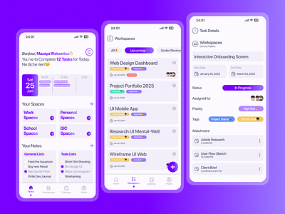 Buzzit - UI Task Manager App branding client logo mobile app productivity profesional design schedule manager task manager to do list ui ui design workspaces