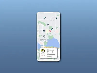 Map 029 app dailyui dailyuichallenge design doctor find google maps illustration illustrator map match medical minimal mobile search simple ui