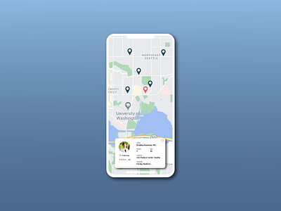 Map 029 app dailyui dailyuichallenge design doctor find google maps illustration illustrator map match medical minimal mobile search simple ui