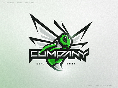 Hornet (For Sale) bee character drawing dribbble esports green greens hornet illustration logo mascot sports vector wasp