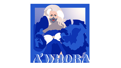 A'Whora barbarella blue design drag queen flat illustration gradient illustration retro font rupauls drag race serif font