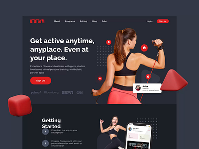 Fitness Landing Exploration dark mode dark theme fitness gym health landing landing design landing page design landingpage sport ui ui design uidesign web web design webdesign website website design