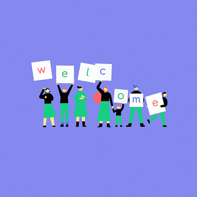 welcome illustration artwork branding flat graphic illustration meanimize minimalism pictogram simplicity welcome