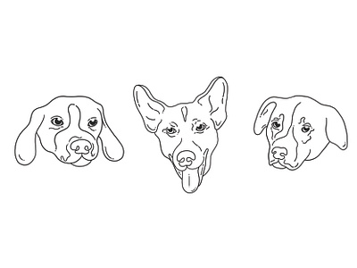 dogggies animal art dog dogs doodle furry illustration line art procreate style