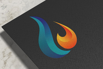 LOGO fire flame logo logo logo design mockup simple logo water