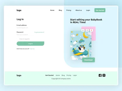 Login / Register Page danielvincent design landing page ui uidesign ux web webdesign website website design