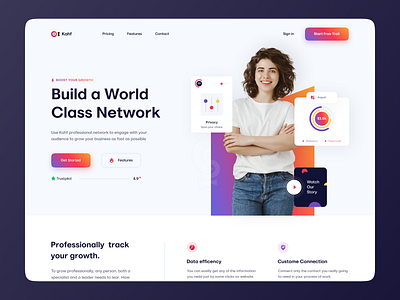 Porfessional Networking Website Design kahf landing page network marketing software networking website professional design ui card uidesign user interface design webdesign website design