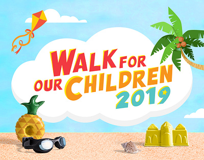 Singapore Children's Society Walk For Our Children 2019 beach charity children cute event fun fundraising illustration kids singapore vector vector illustration walk walkathon