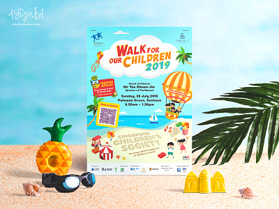 Singapore Children's Society Walk For Our Children 2019 charity children cute design event event poster fund fundraising illustration kids kids illustration poster poster design singapore vector walk walkathon