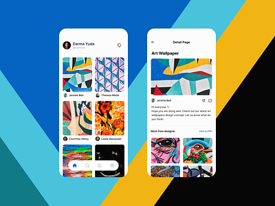 Tonaka - collect idea and inspiration app design blue clean clean ui colorful fresh idea inspiration mobile design ui ux design ui design yellow