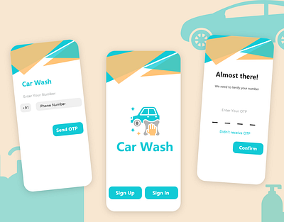 Car Wash Application androidapp appdesign appdeveloper application application design car carcleaning carwash carwashing dailyui mobileapp ondemand uberapps uidesign uiuxdesign uxuidesign washing cleaning