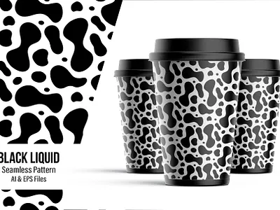 Black Liquid - Seamless Pattern abstract black white design illustration liquid organic pattern art patterns seamless pattern vector