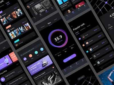 Doit dark ui fitness app ui running app