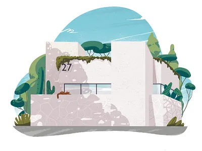 Summer house colors home house illustration procreate summer texture uiux