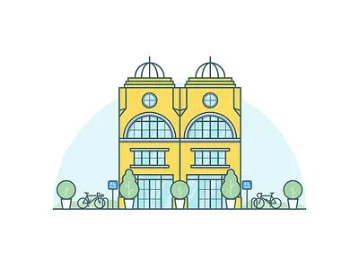 Shop House architecture bicycle commuterbike exterior flat design illustration inkscape minimalist road bike shop house