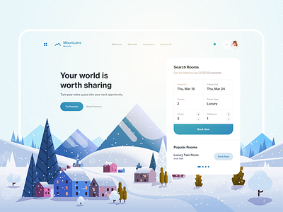 Mountain Resorts UI booking design hotel hotel booking illustration inspiration mountains mountains ui ui ui design ux ux design web web design