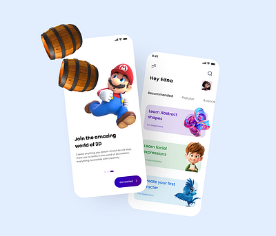 3D Courses App 🔥 3d 3d art 3d modeling app app design elearning interface mobile mobile app mobile app design mobile design mobile ui mobileinspiration mobileui onboarding trending uidesign uiinspiration uitrends uiuxdesign