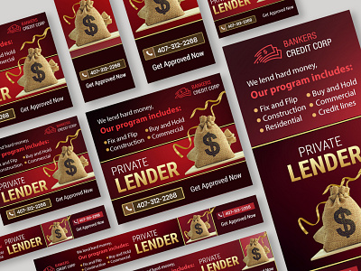 Private Lender Ads | Design ad creative ads ads design animated banner ads banner design branding design display ads google ad banner google ads google ads banner hard html5 lender money photoshop private procreate webdesign