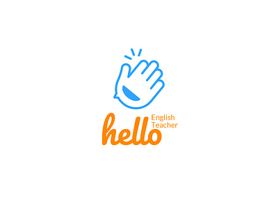 hello teacher english app branding design flat icon illustrator logo typography vector