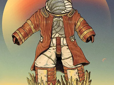 Sandwalker animation character character design desert nft planet sand sandwich sky steampunk wind