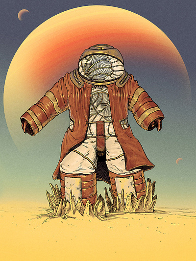 Sandwalker animation character character design desert nft planet sand sandwich sky steampunk wind