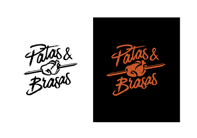 Patas & Brasas brand identity food lettering logo logotype peru peruvian pollo a la brasa