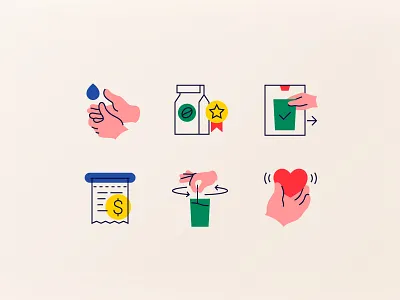 Brepigy koffee kiosk iconset barista coffee coffee machine cooking icons icons set illustration like receipt sanitizer self service thank you vector