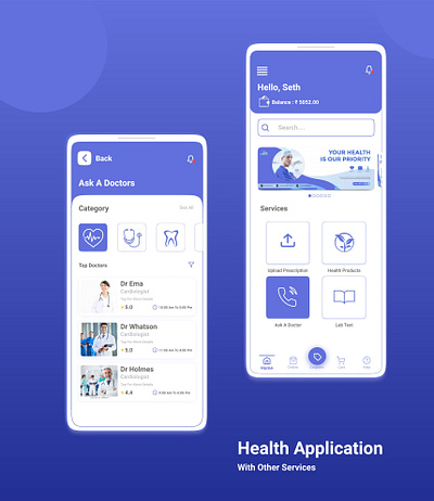 Health Application And Other Services Home Page design app design health app healthcare mobile design mobile ui ui uidesign ux