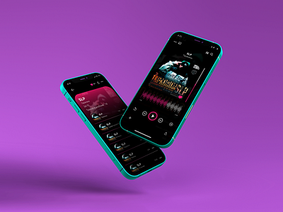 Audio Player app design flat graphic design illustrator logo music ui ux vector web