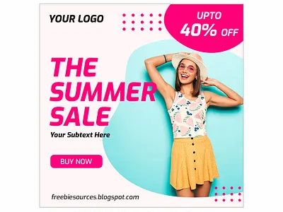 Summer Fashion Social Media Banner Template Fee PSD banner ad clothing sale design fashion design freebies graphic design psd design psd download psd mockup psd template social media design summer sale summer sale banner summer sale fashion women fashion
