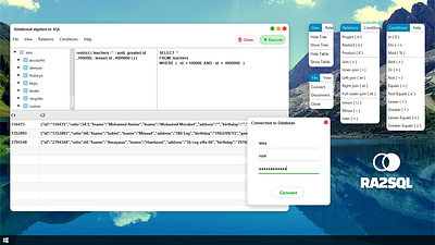 Relational Algebra Interpreter (Oct,2019) education app software design